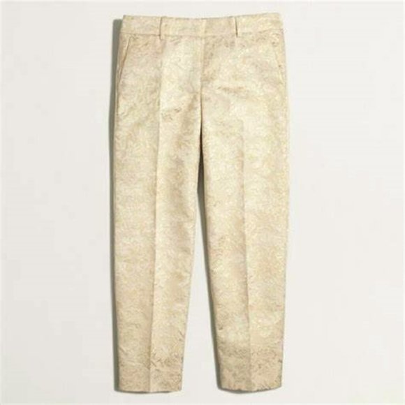 J. CREW CREAM GOLD BROCADE SKIMMER PANTS 14 NWT - Picture 2 of 10